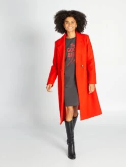 Abrigo De Lana - NARANJA