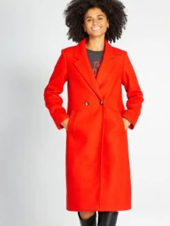 Abrigo De Lana - NARANJA -Zalaris Tienda abrigo de lana naranja ait61 5 frb4