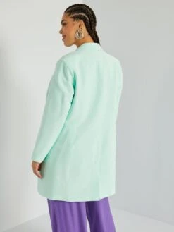 Abrigo De Punto De Crepé En Relieve - VERDE -Zalaris Tienda abrigo de punto de crepe en relieve verde zr083 2 frb4