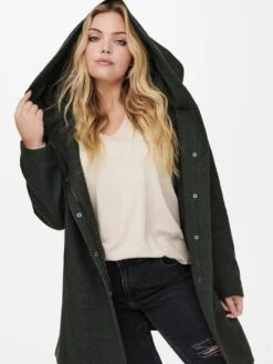 Abrigo Largo Con Capucha - KAKI