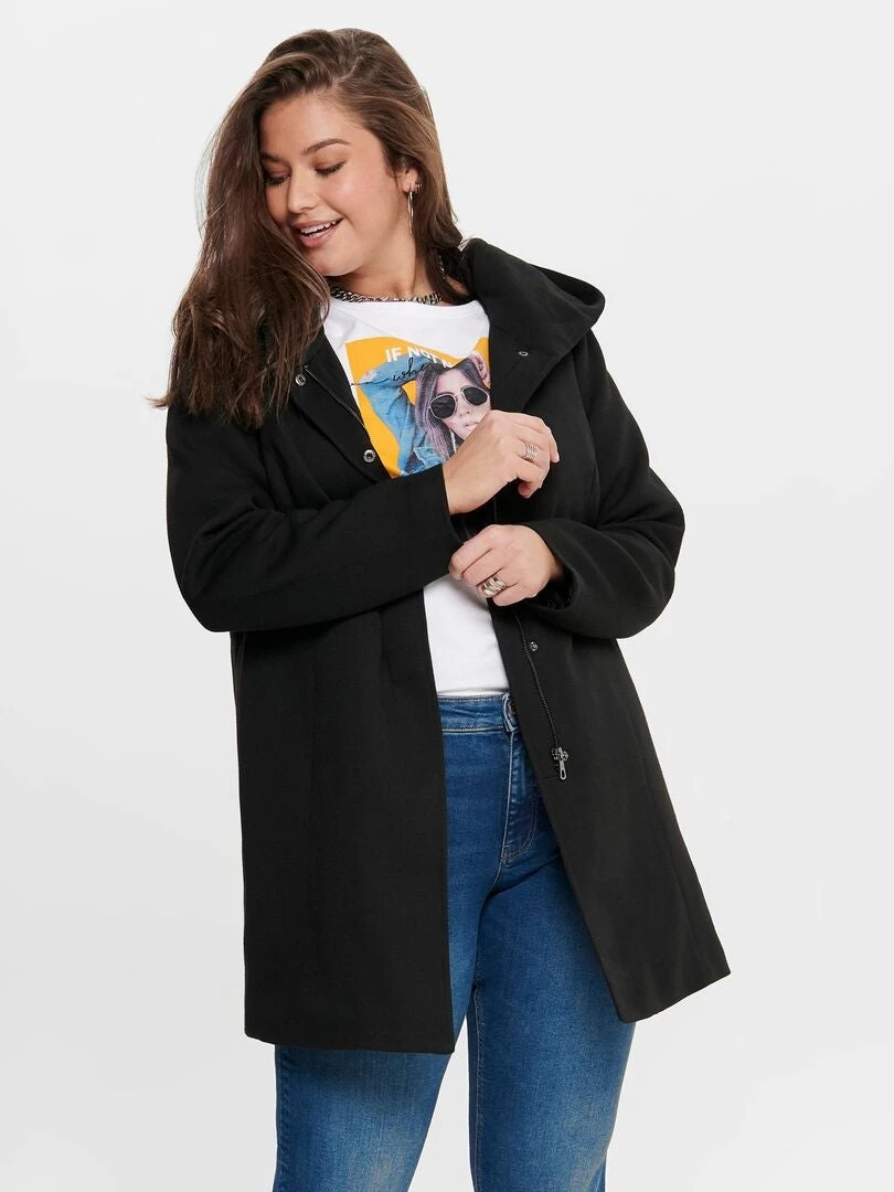 Abrigo Largo Con Capucha - Negro 3 Abrigo Largo Con Capucha - Negro