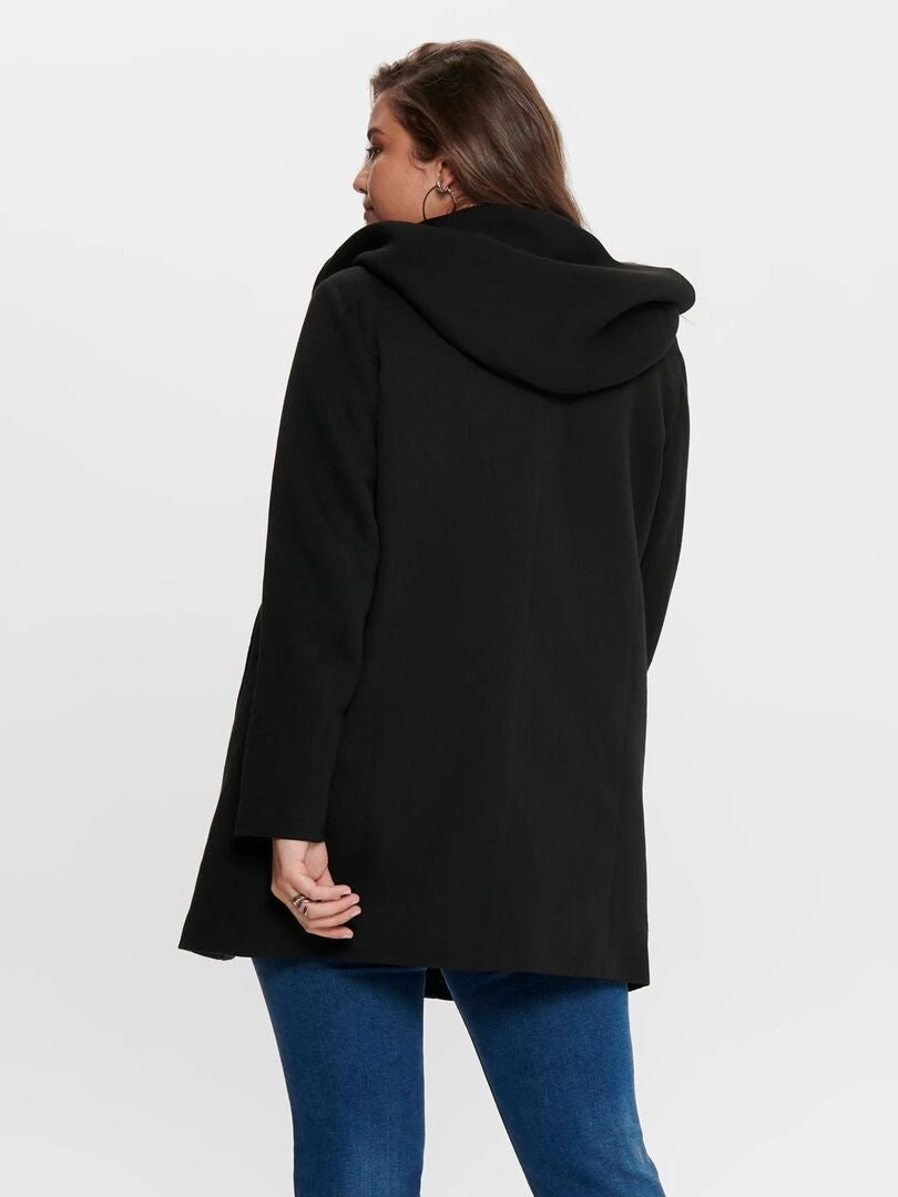 Abrigo Largo Con Capucha - Negro 4 Abrigo Largo Con Capucha - Negro - Imagen 2