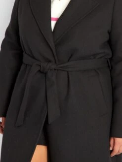 Abrigo Largo Con Cinturón Anudable - Negro -Zalaris Tienda abrigo largo con cinturon anudable negro aix73 2 frb6