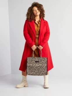 Abrigo Largo Con Cinturón Anudable - ROJO_