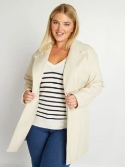 Abrigo Largo Con Cuello Sastre - BEIGE -Zalaris Tienda abrigo largo con cuello sastre beige ake64 1 frb5