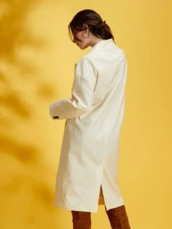 Abrigo Largo De Lino - BLANCO -Zalaris Tienda abrigo largo de lino blanco zq997 1 frb3