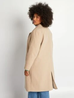 Abrigo Largo Efecto Lana - Beige -Zalaris Tienda abrigo largo efecto lana beige amo50 1 frb4