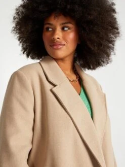 Abrigo Largo Efecto Lana - Beige -Zalaris Tienda abrigo largo efecto lana beige amo50 1 frb5