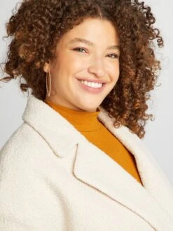 Abrigo Largo Efecto Lana - HUEVO BLANCO -Zalaris Tienda abrigo largo efecto lana huevo blanco any64 1 frb4