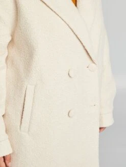 Abrigo Largo Efecto Lana - HUEVO BLANCO -Zalaris Tienda abrigo largo efecto lana huevo blanco any64 1 frb5