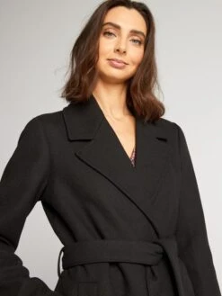 Abrigo Largo Entallado - Negro -Zalaris Tienda abrigo largo entallado negro ait65 3 frb5