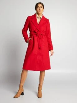 Abrigo Largo Entallado - ROJO_ -Zalaris Tienda abrigo largo entallado rojo ait65 4 frb4