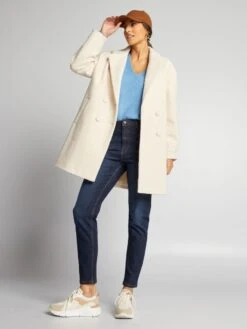 Abrigo Midi De Punto De Rizo - HUEVO BLANCO