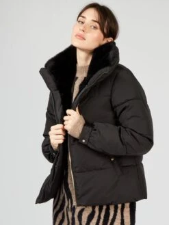 Anorak Acolchado Con Cuello Suave - Negro