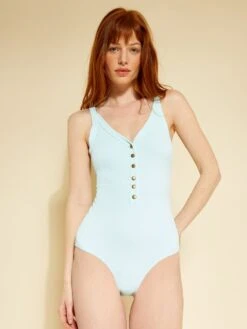 Bañador Con Automáticos En El Escote - AZUL -Zalaris Tienda banador con automaticos en el escote azul adn24 2 frb5