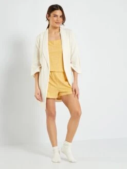 Bata De Gasa De Algodón - BLANCO -Zalaris Tienda bata de gasa de algodon blanco zr876 2 frb4