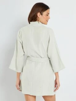 Bata De Gasa De Algodón - Gris Mercurio -Zalaris Tienda bata de gasa de algodon gris mercurio zr876 3 frb3