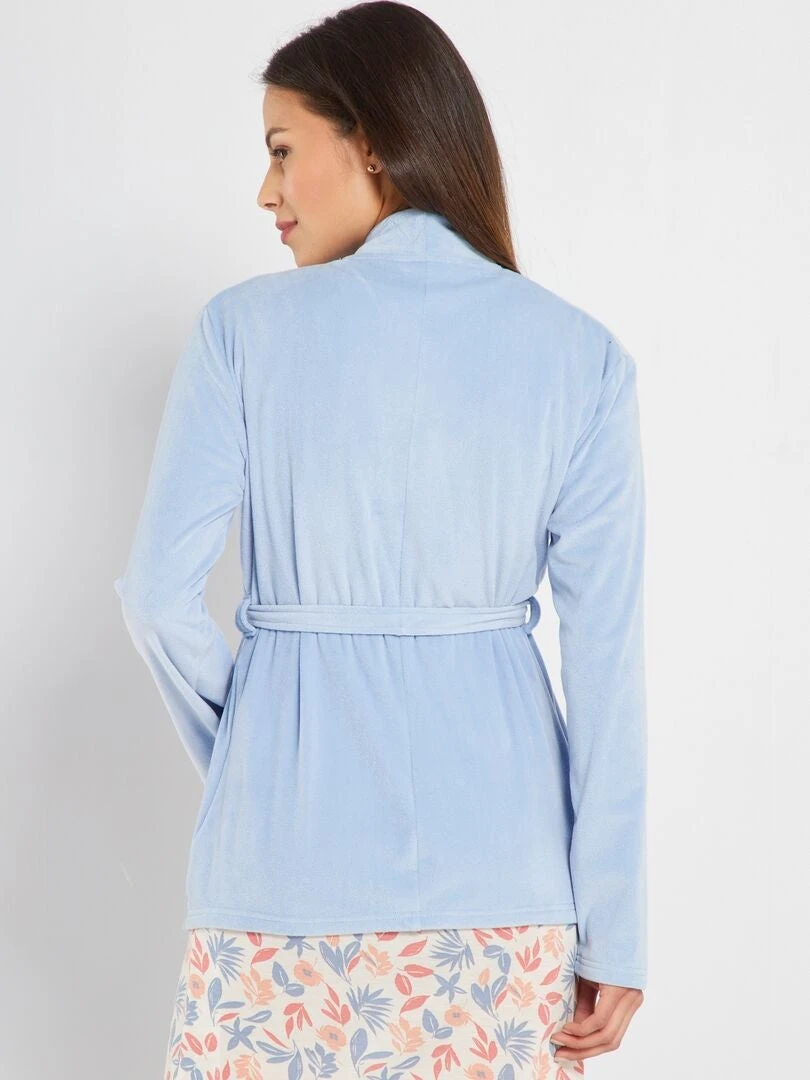 Bata De Tejido Polar - Azul 6 Bata De Tejido Polar - Azul - Imagen 4