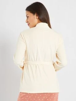 Bata De Tejido Polar - Beige -Zalaris Tienda bata de tejido polar beige ajl38 1 frb3