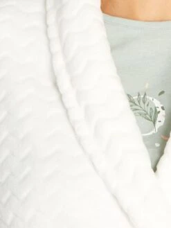 Bata De Tejido Polar - Blanco -Zalaris Tienda bata de tejido polar blanco anp36 1 frb6