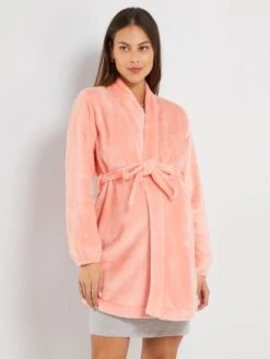 Bata De Tejido Polar - Rosa