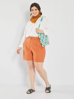 Bermudas De Lino 'Only' - TERRACOTTA