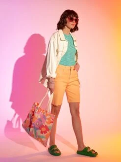 Bermudas De Talle Alto - 5 Bolsillos - NARANJA