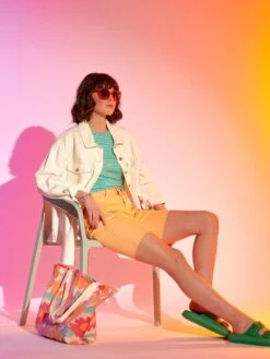 Bermudas De Talle Alto - 5 Bolsillos - NARANJA -Zalaris Tienda bermudas de talle alto 5 bolsillos naranja zs228 2 frb3