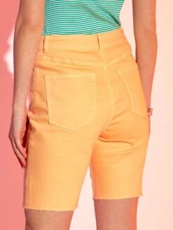 Bermudas De Talle Alto - 5 Bolsillos - NARANJA -Zalaris Tienda bermudas de talle alto 5 bolsillos naranja zs228 2 frb4