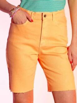 Bermudas De Talle Alto - 5 Bolsillos - NARANJA -Zalaris Tienda bermudas de talle alto 5 bolsillos naranja zs228 2 frb5