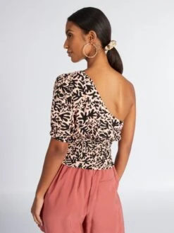 Blusa Asimétrica De Manga Corta - FLO BL -Zalaris Tienda blusa asimetrica de manga corta flo bl avj69 2 frb4