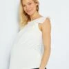 Blusa Con Bordado De Premamá - Blanco