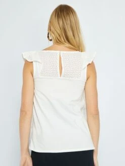 Blusa Con Bordado De Premamá - Blanco -Zalaris Tienda blusa con bordado de premama blanco zr347 1 frb3