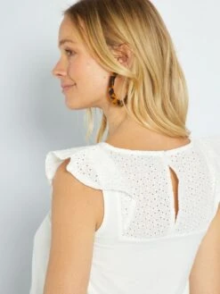 Blusa Con Bordado De Premamá - Blanco -Zalaris Tienda blusa con bordado de premama blanco zr347 1 frb4