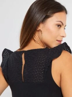 Blusa Con Bordado De Premamá - Negro 9 Blusa Con Bordado De Premamá - Negro -Zalaris Tienda blusa con bordado de premama negro zr347 3 frb4