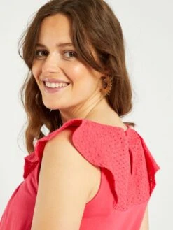 Blusa Con Bordado De Premamá - Rosa -Zalaris Tienda blusa con bordado de premama rosa zr347 4 frb4