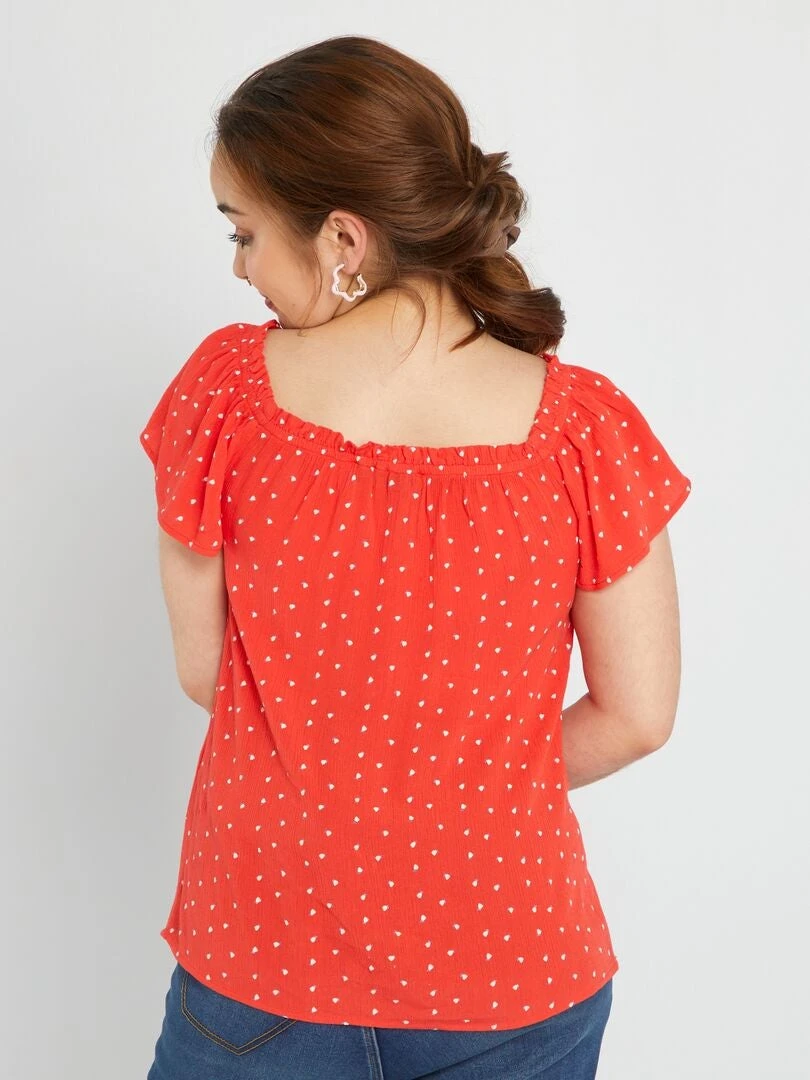Blusa Con Estampado - Fácil De Poner - ROJO 6 Blusa Con Estampado - Fácil De Poner - ROJO - Imagen 4