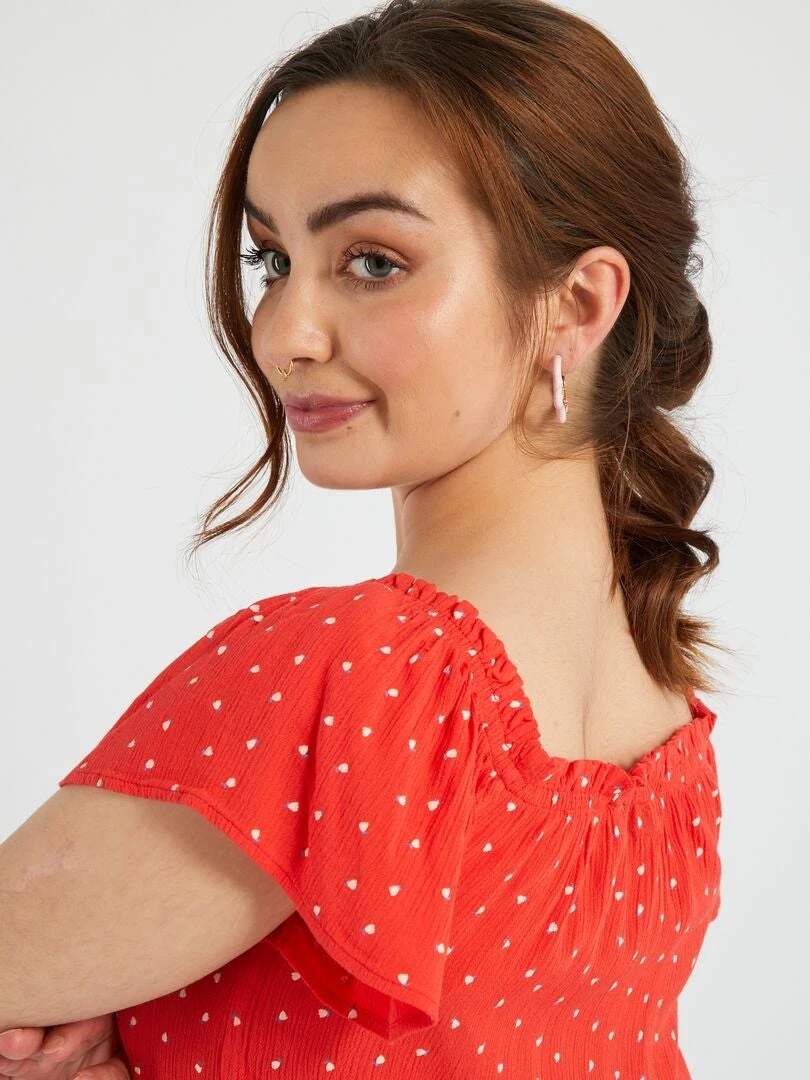 Blusa Con Estampado - Fácil De Poner - ROJO 9 Blusa Con Estampado - Fácil De Poner - ROJO - Imagen 7