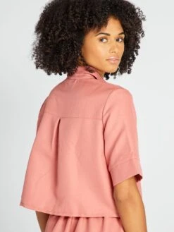 Blusa Corta Manga 3/4 - ROSA -Zalaris Tienda blusa corta manga 34 rosa avj66 2 frb4