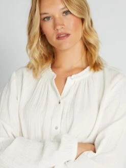 Blusa De Algodón Con Cuello Con Volantes - Blanco -Zalaris Tienda blusa de algodon con cuello con volantes blanco aiu25 4 frb5