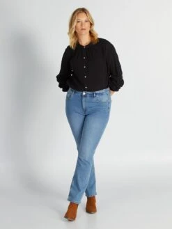 Blusa De Algodón Con Cuello Con Volantes - Negro -Zalaris Tienda blusa de algodon con cuello con volantes negro aiu25 2 frb2