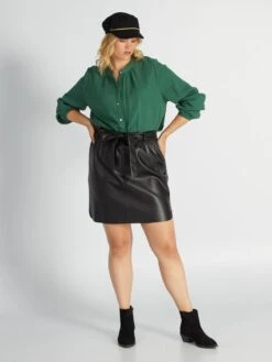 Blusa De Algodón Con Cuello Con Volantes - Verde -Zalaris Tienda blusa de algodon con cuello con volantes verde aiu25 3 frb2