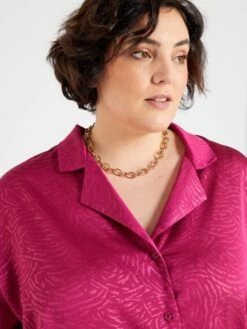 Blusa De Efecto Satinado De Cebra - ROSA -Zalaris Tienda blusa de efecto satinado de cebra rosa ahz34 1 frb3