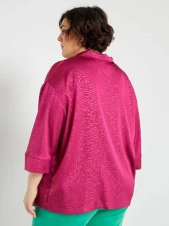 Blusa De Efecto Satinado De Cebra - ROSA -Zalaris Tienda blusa de efecto satinado de cebra rosa ahz34 1 frb4