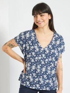 Blusa De Flores 'JDY' - AZUL -Zalaris Tienda blusa de flores jdy azul zb016 2 frb3