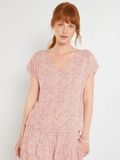 Blusa De Flores 'JDY' - NARANJA -Zalaris Tienda blusa de flores jdy naranja zb016 4 frb4