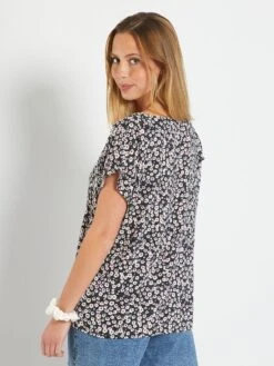 Blusa De Flores 'JDY' - NEGRO -Zalaris Tienda blusa de flores jdy negro zb016 3 frb3