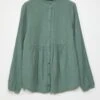 Blusa De Gasa De Algodón - Verde -Zalaris Tienda blusa de gasa de algodon verde ajp42 4 frb1