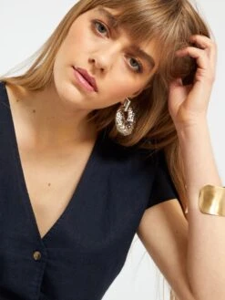 Blusa De Lino 'JDY' - AZUL -Zalaris Tienda blusa de lino jdy azul abw45 2 frb3