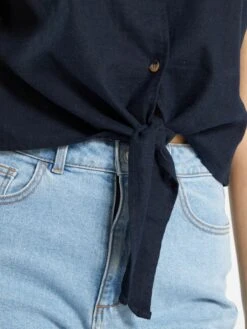 Blusa De Lino 'JDY' - AZUL -Zalaris Tienda blusa de lino jdy azul abw45 2 frb6